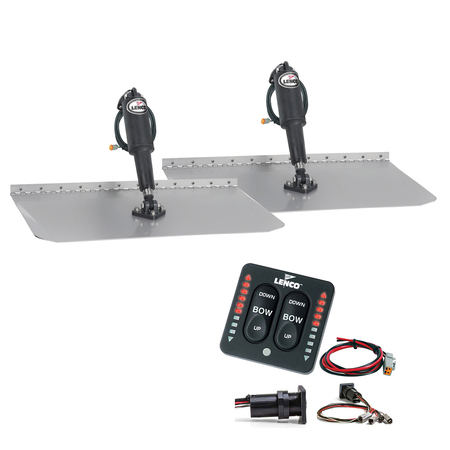 LENCO MARINE 12" x 18" Standard Trim Tab Kit w/LED Indicator Switch Kit 12V TT12X18I